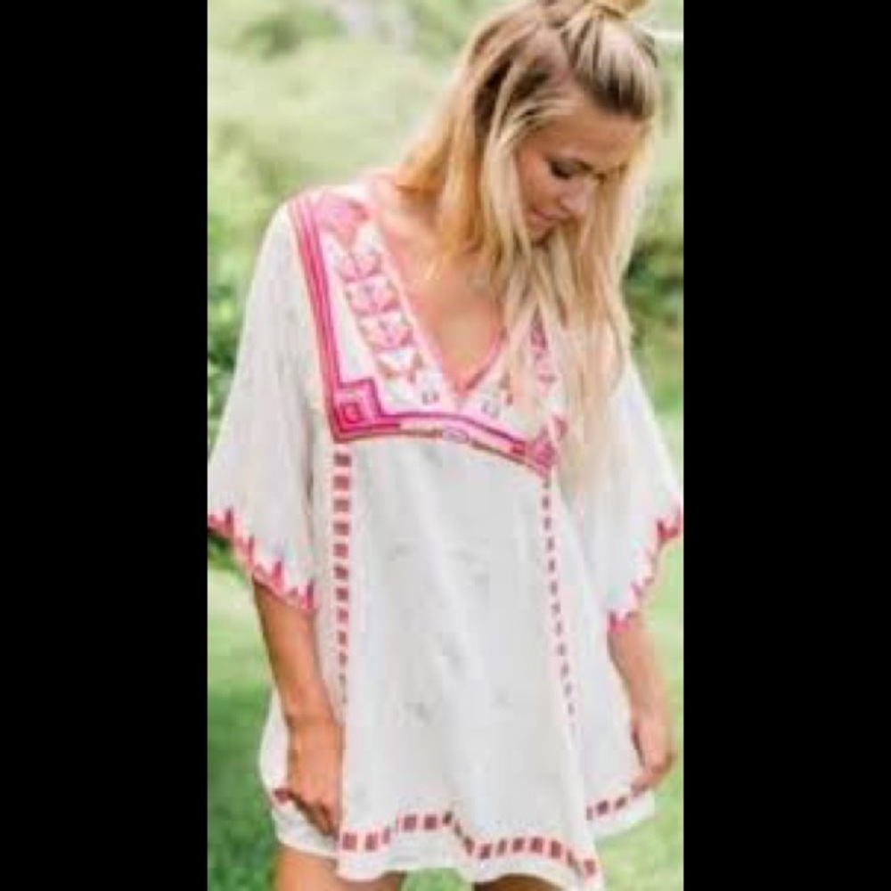 Free People Embroidered Boho Tunic🖤